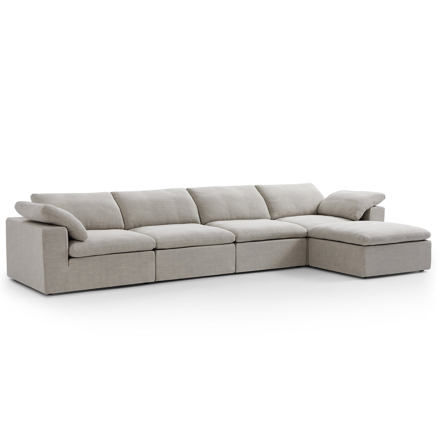 Tender Wabi Sabi White Sofa and Regular Ottoman-Sand-165.4"