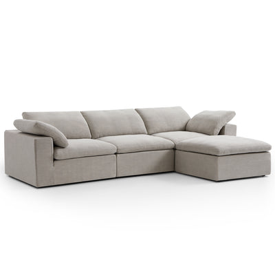 Tender Wabi Sabi White Sofa and Regular Ottoman-Sand