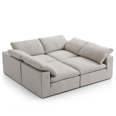 Tender Wabi Sabi U Shaped Sectional with Open Ends-Sand