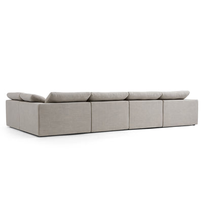 Tender Wabi Sabi U Shaped Sectional with Open Ends-Sand-165.4"