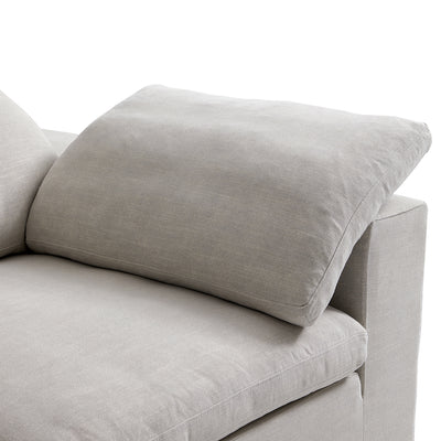 Tender Wabi Sabi White Sofa and Regular Ottoman-Gray