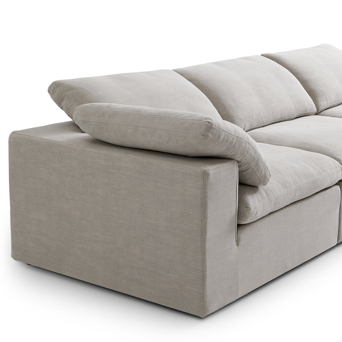 Tender Wabi Sabi White Sofa and Regular Ottoman-Gray