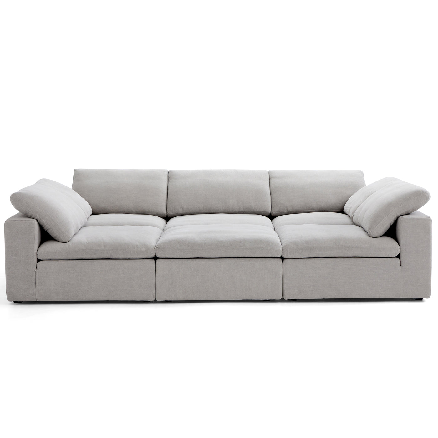 Tender Wabi Sabi Beige Sofa Bed-Light Gray-128.0"