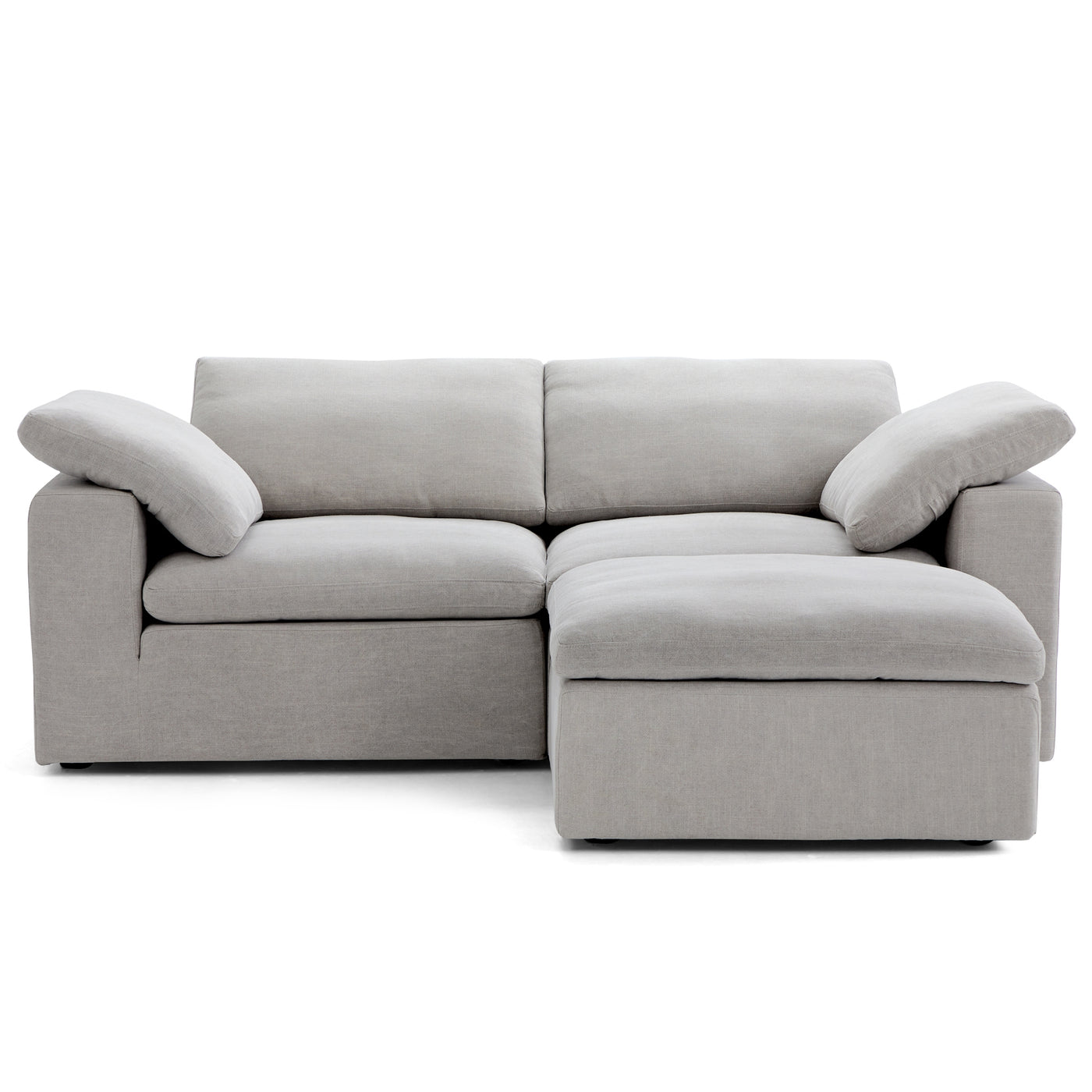 Tender Wabi Sabi Gray Sofa and Ottoman-hidden