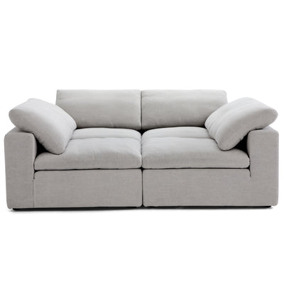 Tender Wabi Sabi U Shaped Sectional with Open Ends-Gray-90.6"