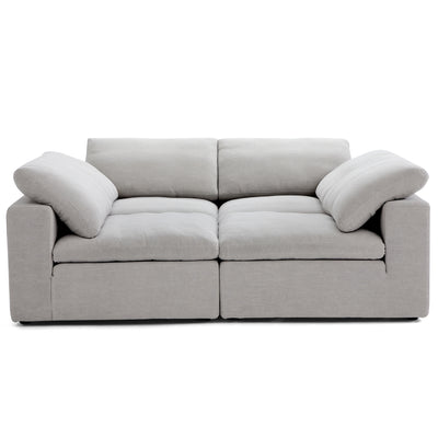Tender Wabi Sabi Sand U Shaped Sectional with Open Ends-Light Gray-90.6"