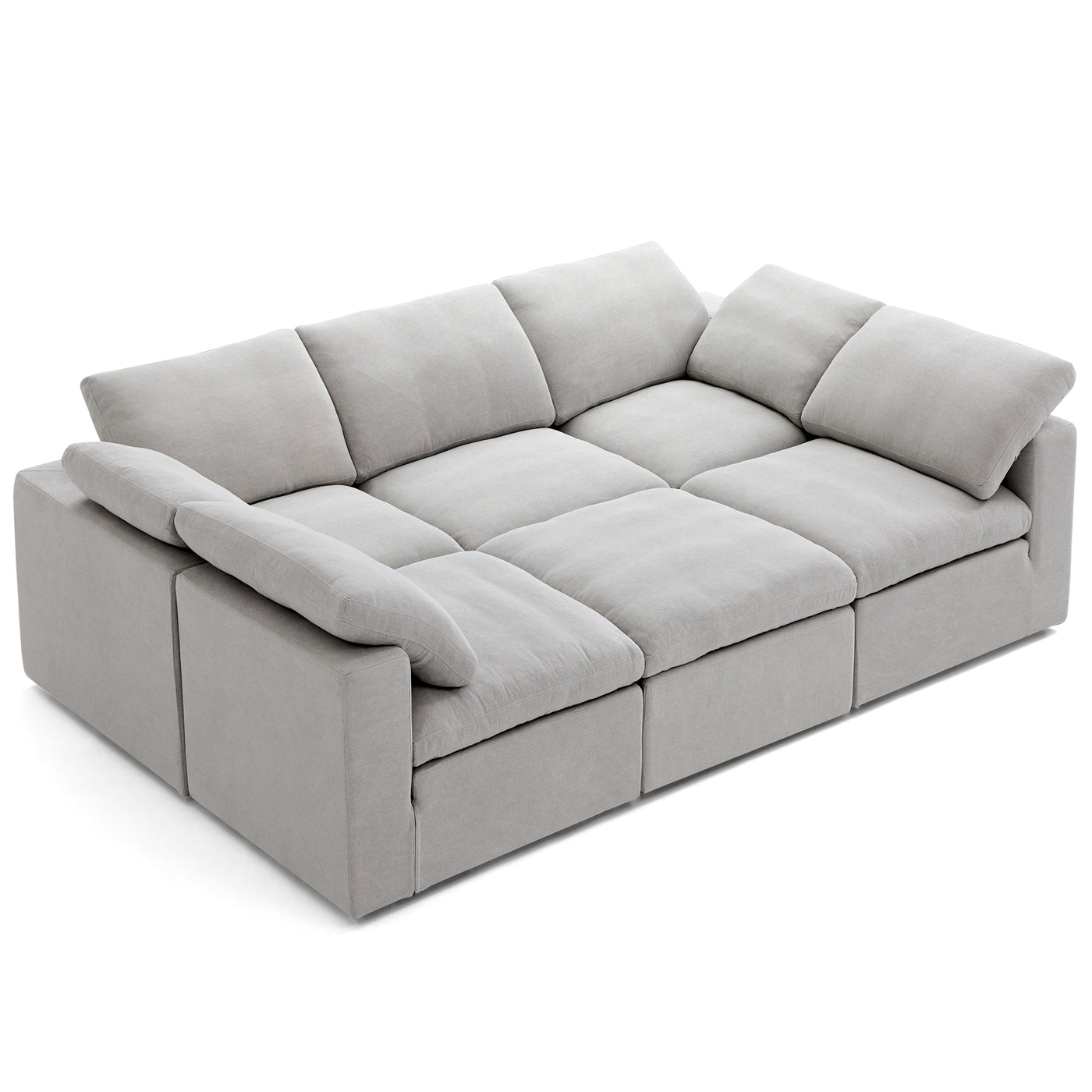 Tender Wabi Sabi Beige Sofa Bed-Gray-128.0"