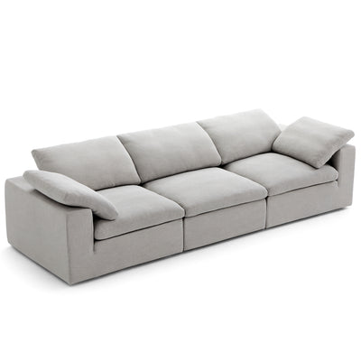 Tender Wabi Sabi Light Gray Sofa-Gray-128.0"