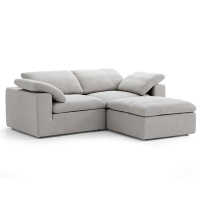 Tender Wabi Sabi Beige Sofa and Ottoman-Light Gray-90.6"