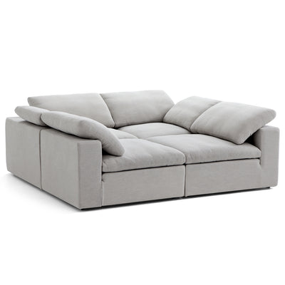 Tender Wabi Sabi Beige Sofa Bed-Gray-90.6"