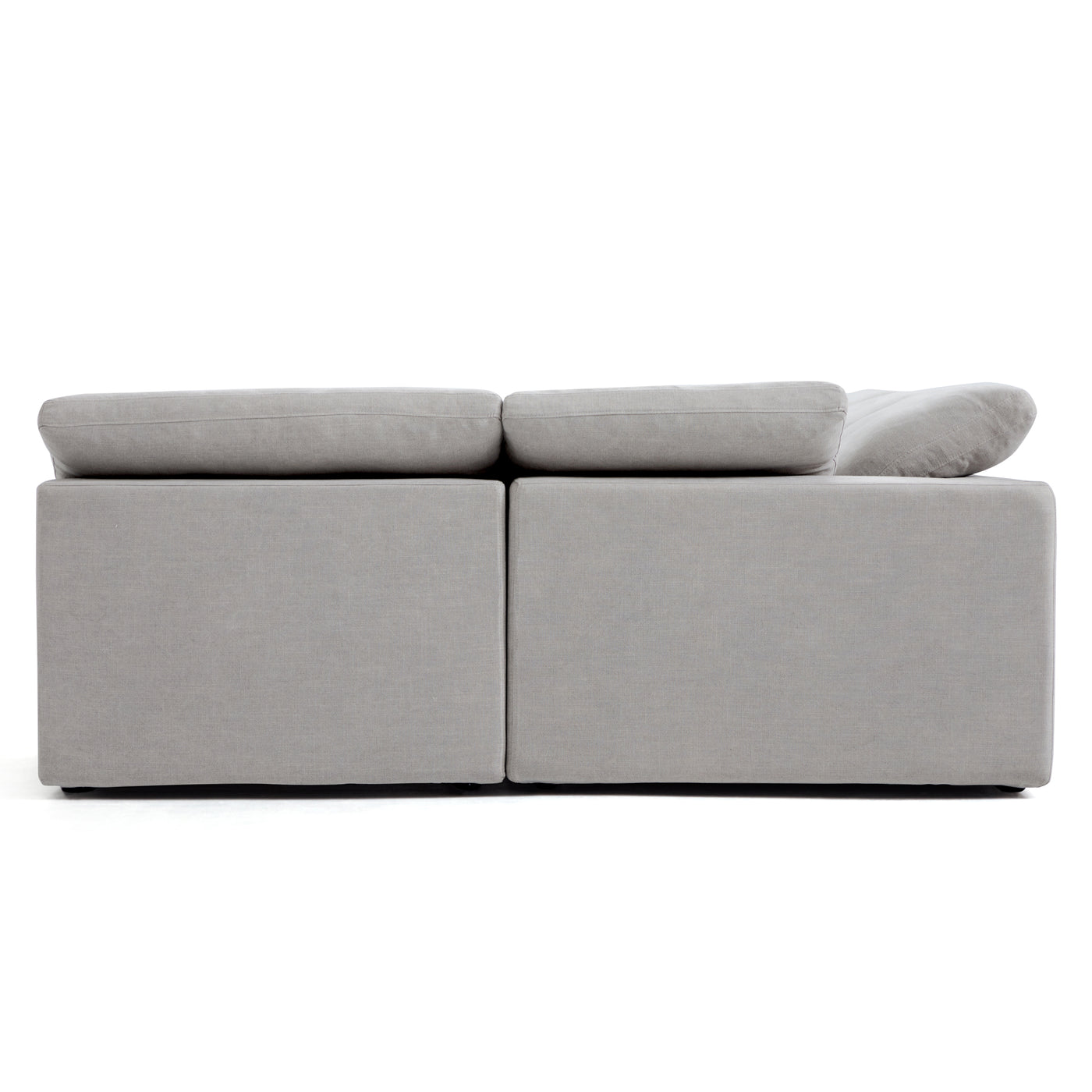 Tender Wabi Sabi Light Gray U Shaped Sectional with Open Ends-Gray
