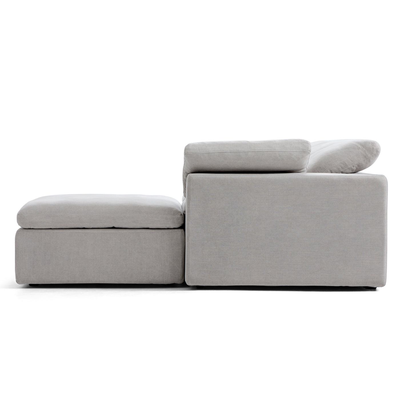 Tender Wabi Sabi White Sofa and Regular Ottoman-Gray