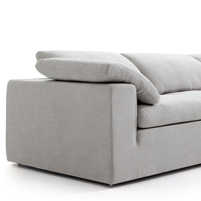 Tender Wabi Sabi Beige L Shaped Sectional and Ottoman-Light Gray