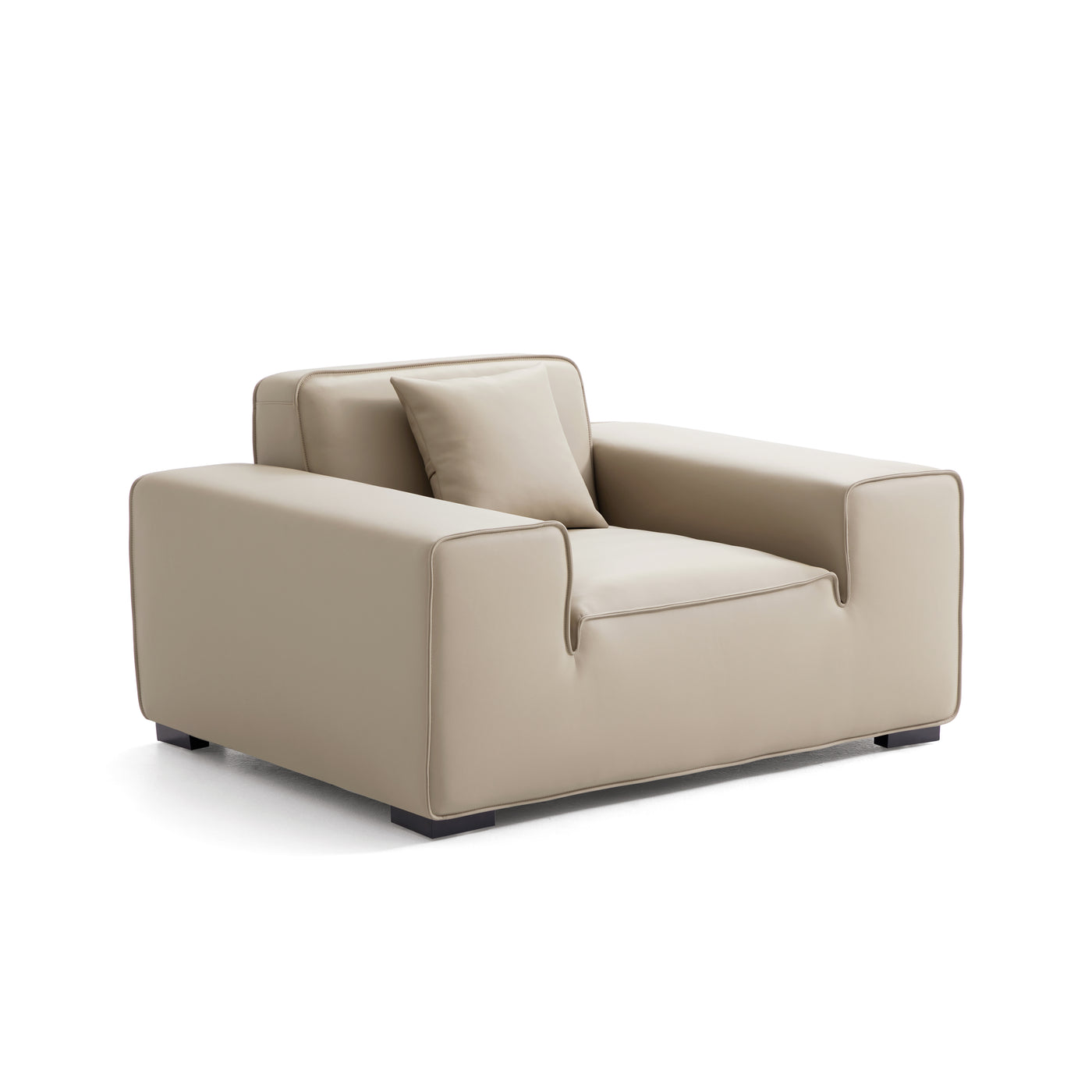 Domus Modular Beige Leather Armchair-Beige