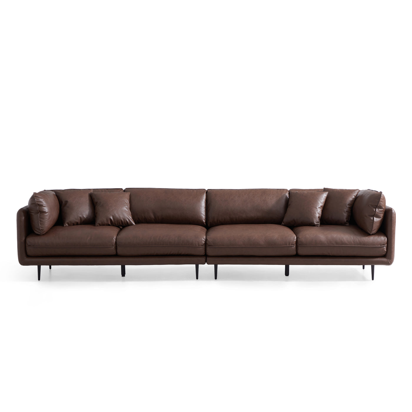 Vanilla Brown Leather Sofa-Brown