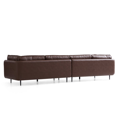 Vanilla Brown Leather Sofa-Brown