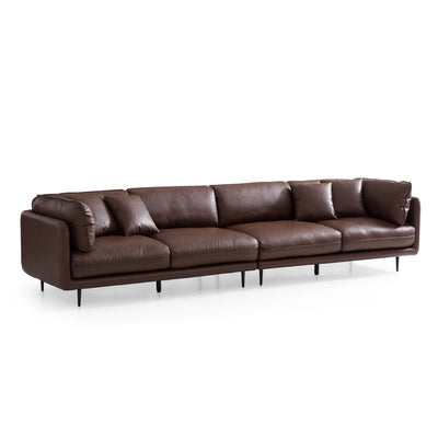 Vanilla Brown Leather Sofa-Brown