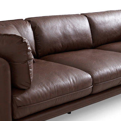 Vanilla Brown Leather Sofa-Brown