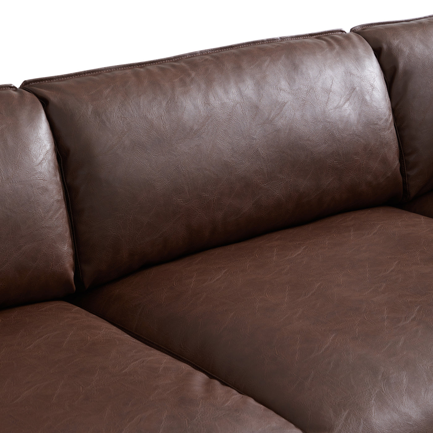 Vanilla Brown Leather Sofa-Brown