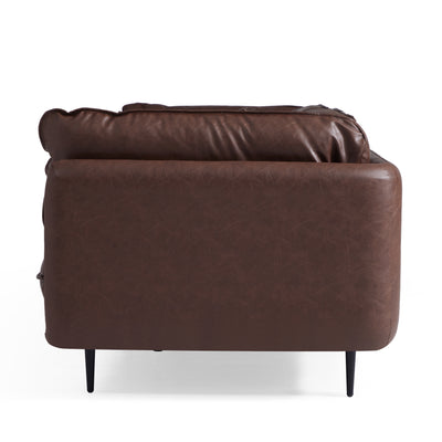 Vanilla Brown Leather Sofa-Brown