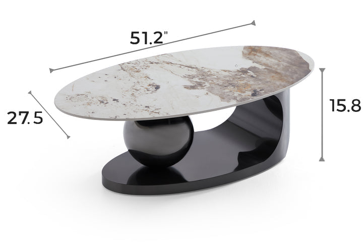 Orbital Glossy Slate Coffee Table