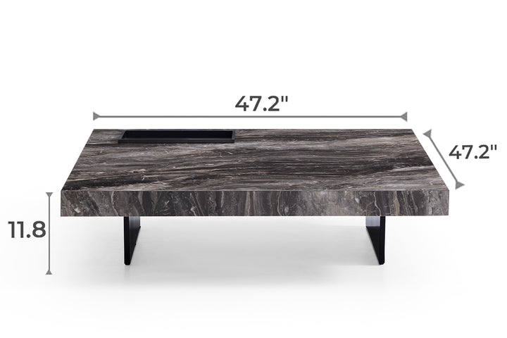 Dark Veined Square Coffee Table