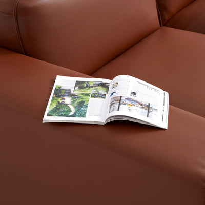 Domus Modular Brown Leather Sofa