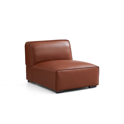 Domus Modular Brown Leather U Shaped Sectional-Brown