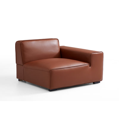 Domus Modular Brown Leather U Shaped Sectional-Brown