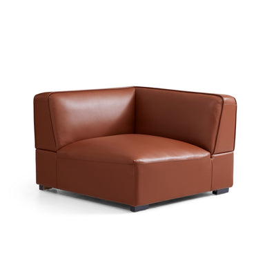 Domus Modular Brown Leather U Shaped Sectional-Brown