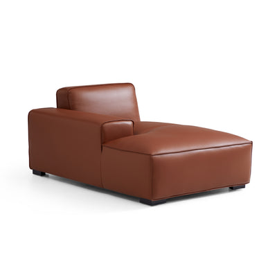 Domus Modular Brown Leather U Shaped Sectional-Brown