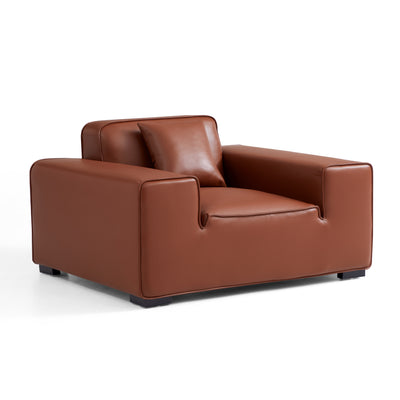 Domus Modular Brown Leather Armchair-Brown