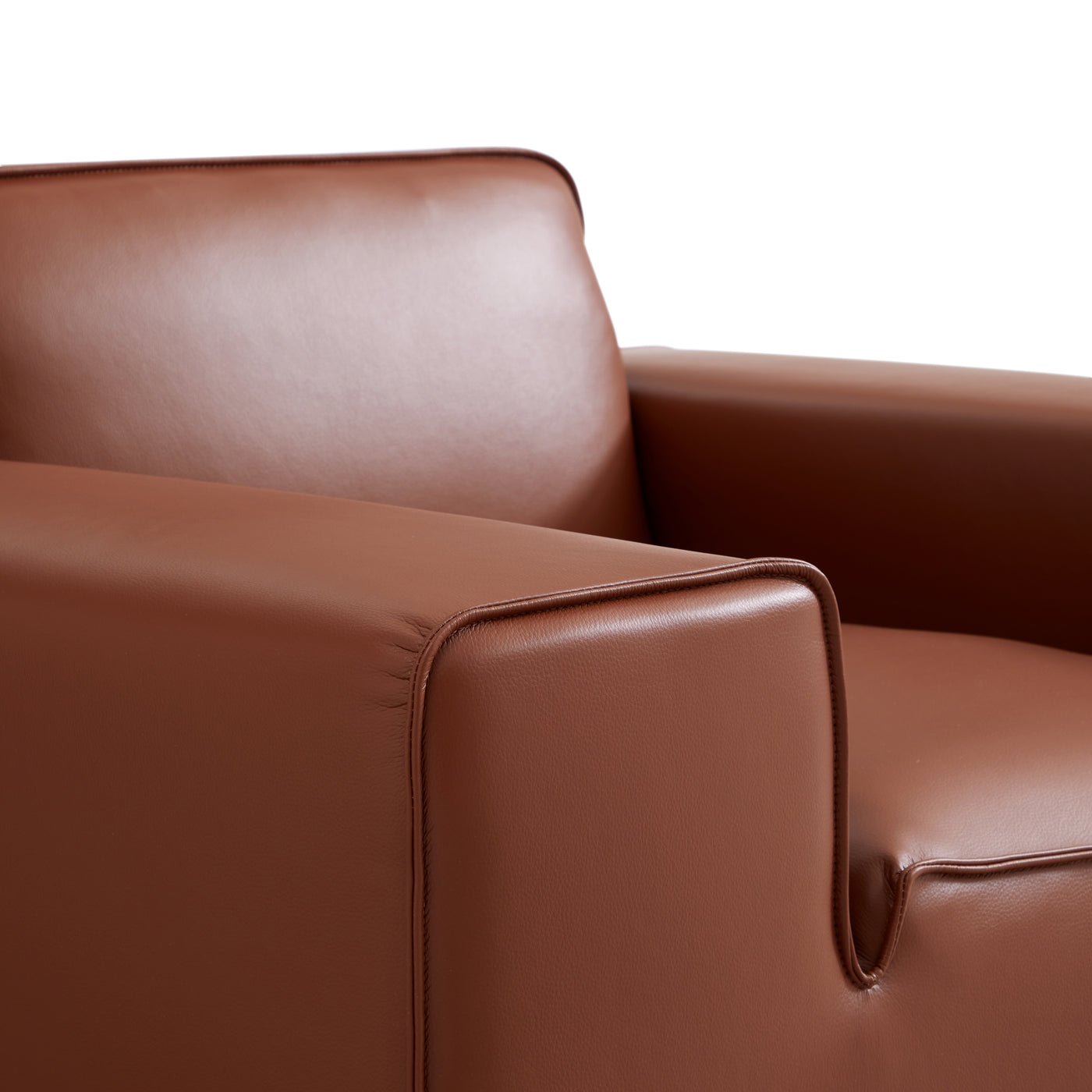 Domus Modular Brown Leather Armchair-Brown