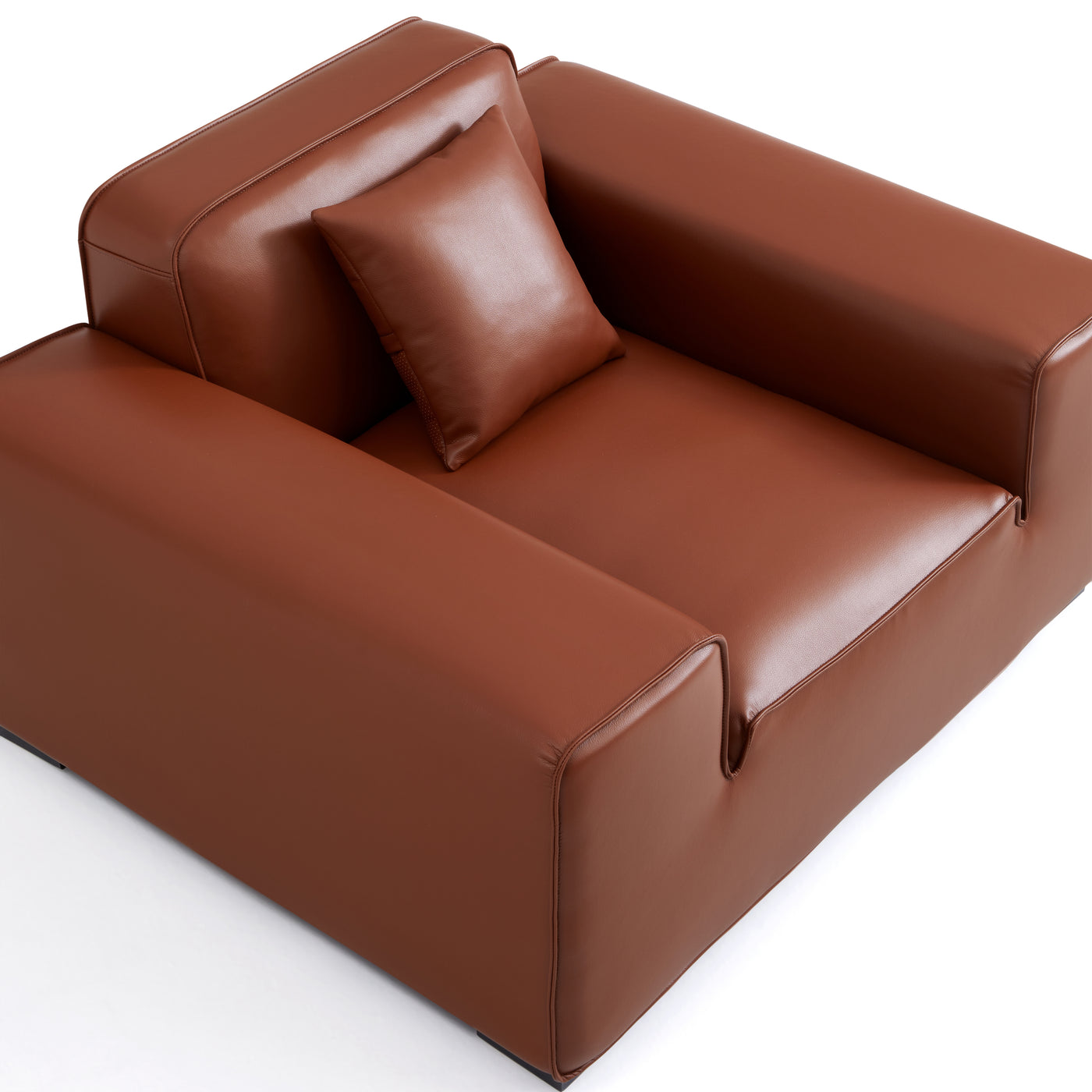 Domus Modular Brown Leather Armchair-Brown