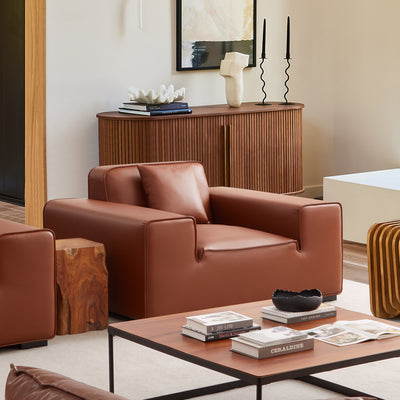 Domus Modular Brown Leather Armchair