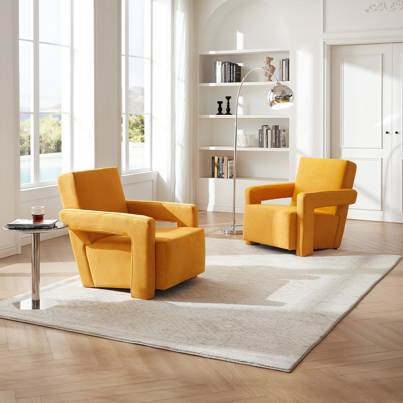 Nova Lemon Matt Fabric Utrecht Armchair-Yellow Matt Fabric