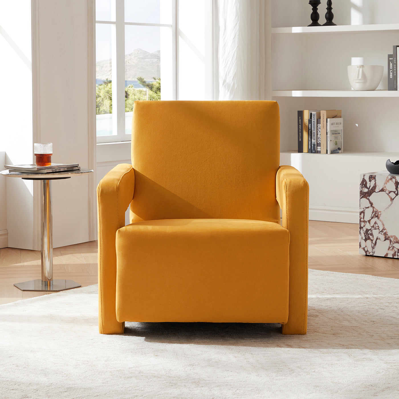 Nova Lemon Matt Fabric Utrecht Armchair-Yellow Matt Fabric