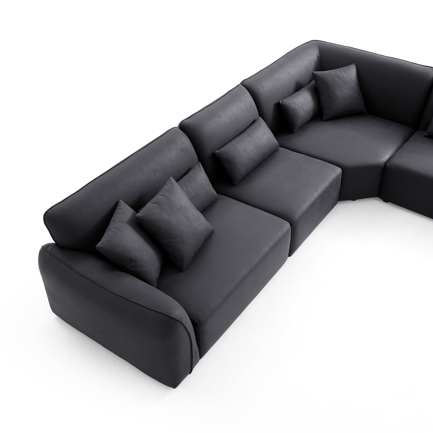 Milano Moda Minimalist Black Corner Sofa-Black