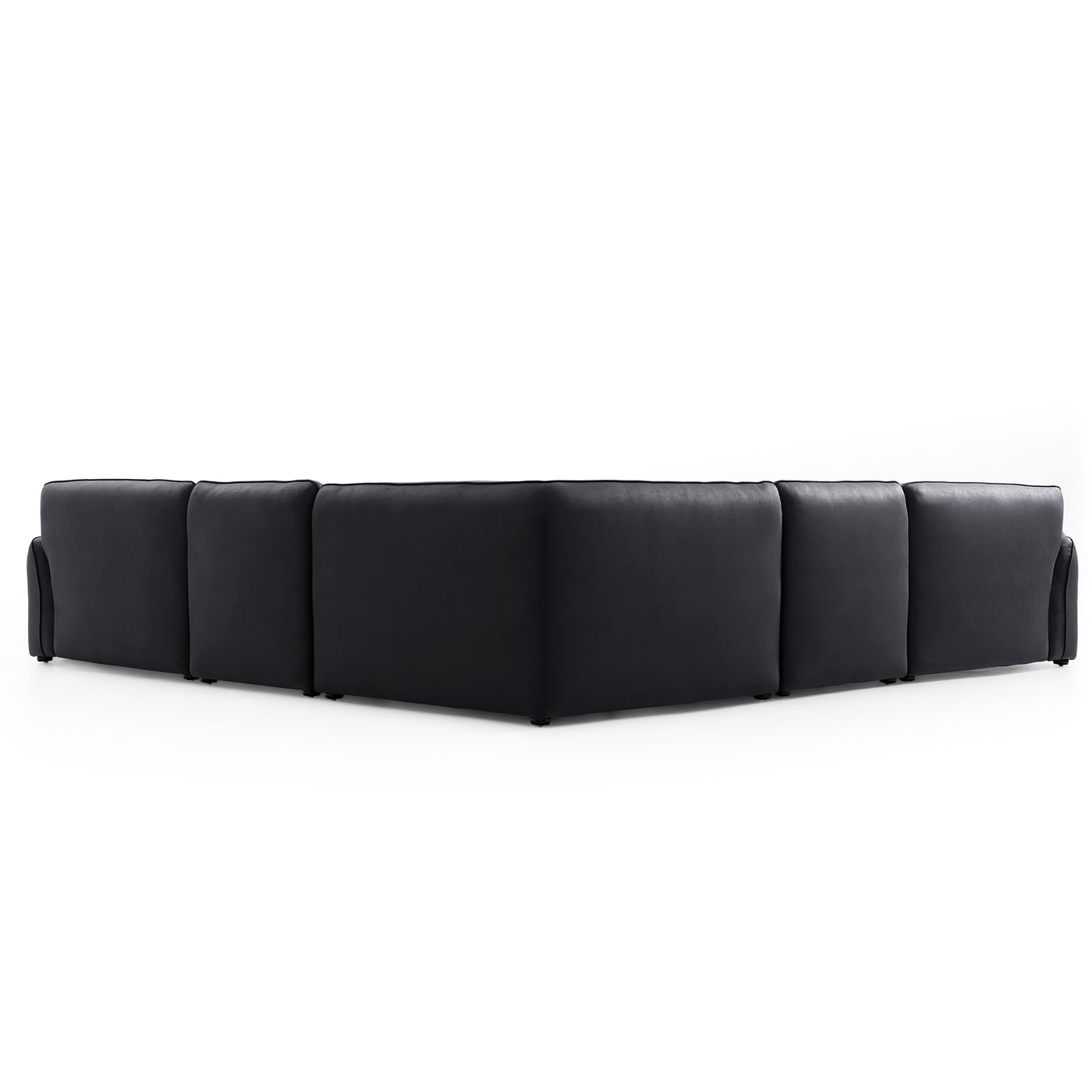 Milano Moda Minimalist Black Corner Sofa-Black