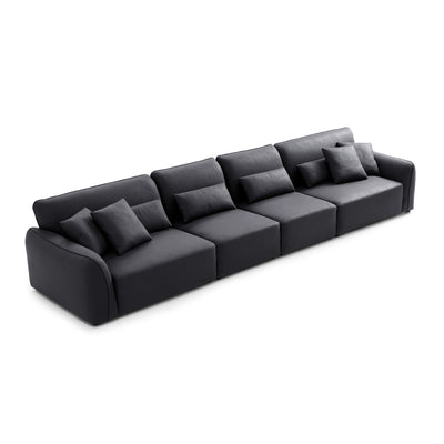 Milano Moda Minimalist Black Sofa-Black-169.3"