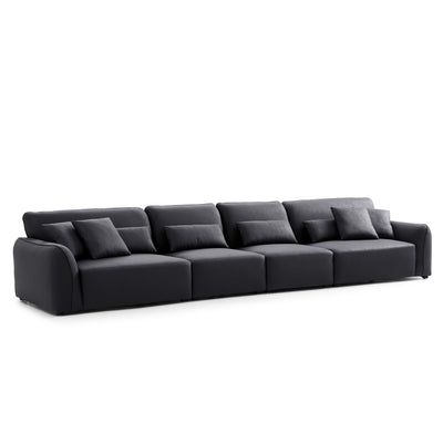 Milano Moda Minimalist Black Sofa-Black-169.3"