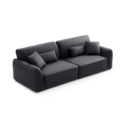 Milano Moda Minimalist Black Sofa-Black-106.3"