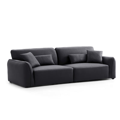 Milano Moda Minimalist Black Sofa-Black-106.3"