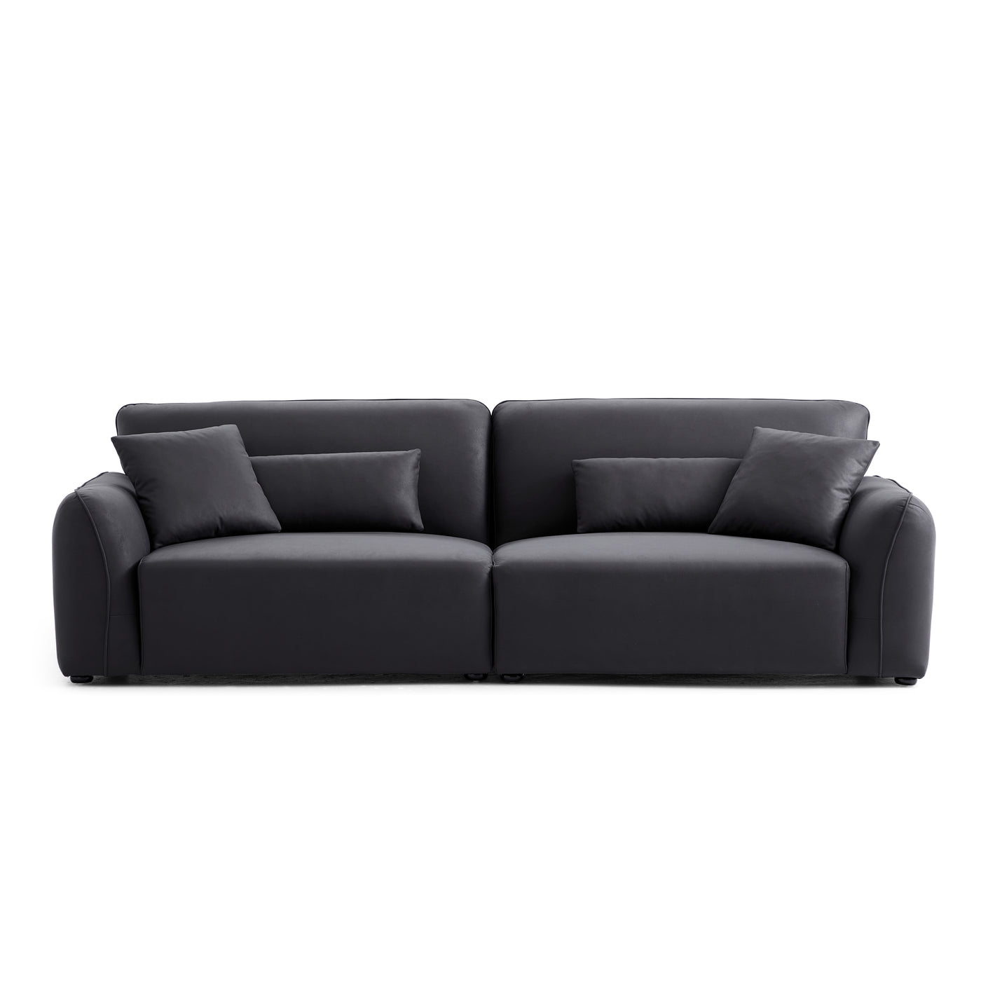 Milano Moda Minimalist Black Sofa-Black-106.3"