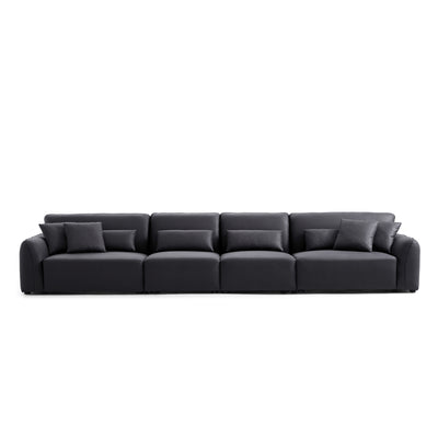 Milano Moda Minimalist Black Sofa-Black-169.3"