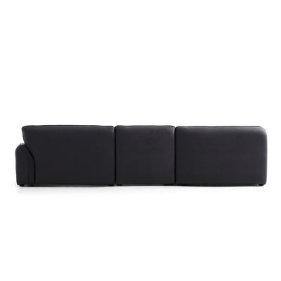 Milano Moda Minimalist Black Corner Sofa-Black