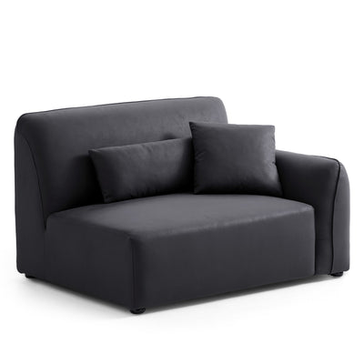 Milano Moda Minimalist Black Corner Sofa-Black