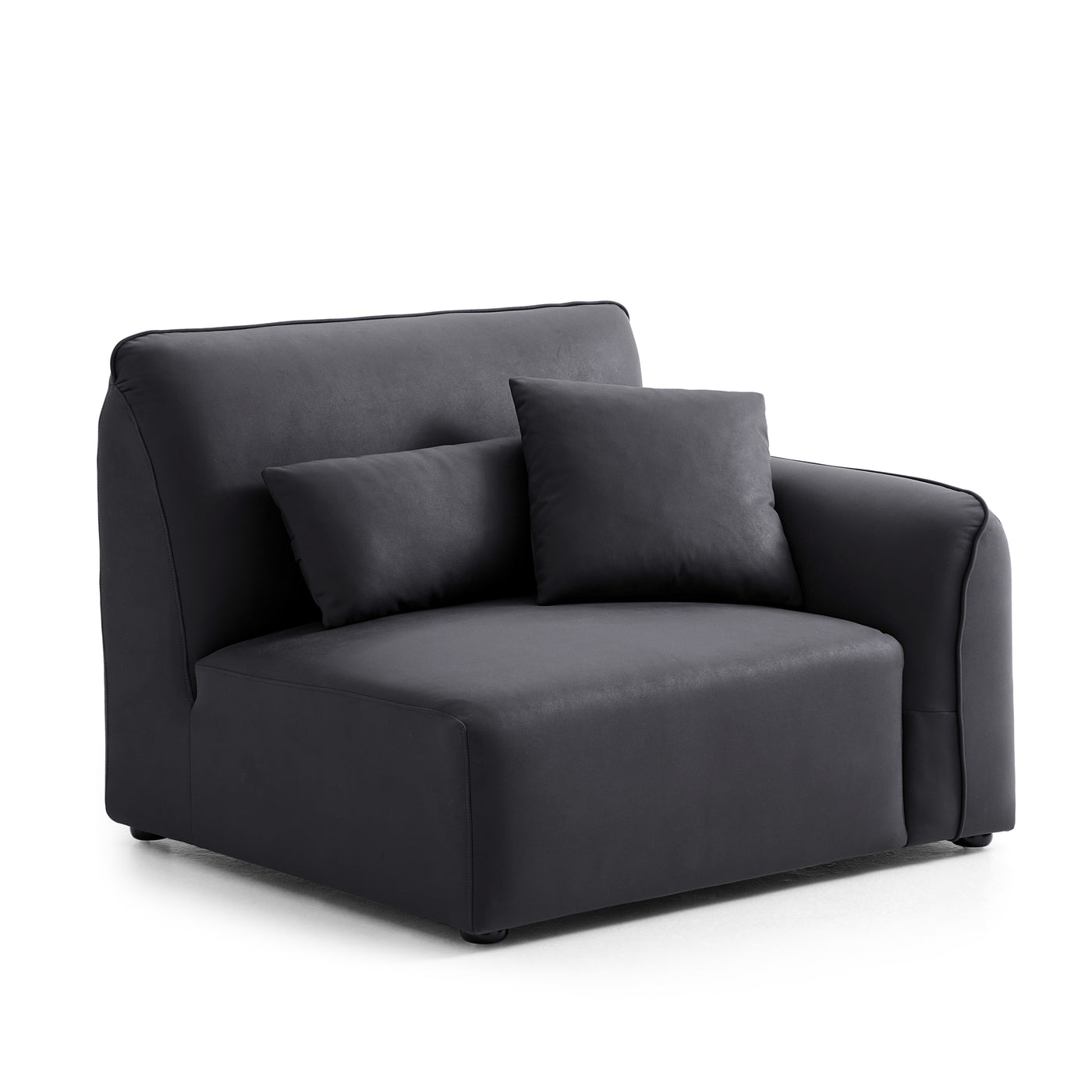 Milano Moda Minimalist Black Corner Sofa-Black