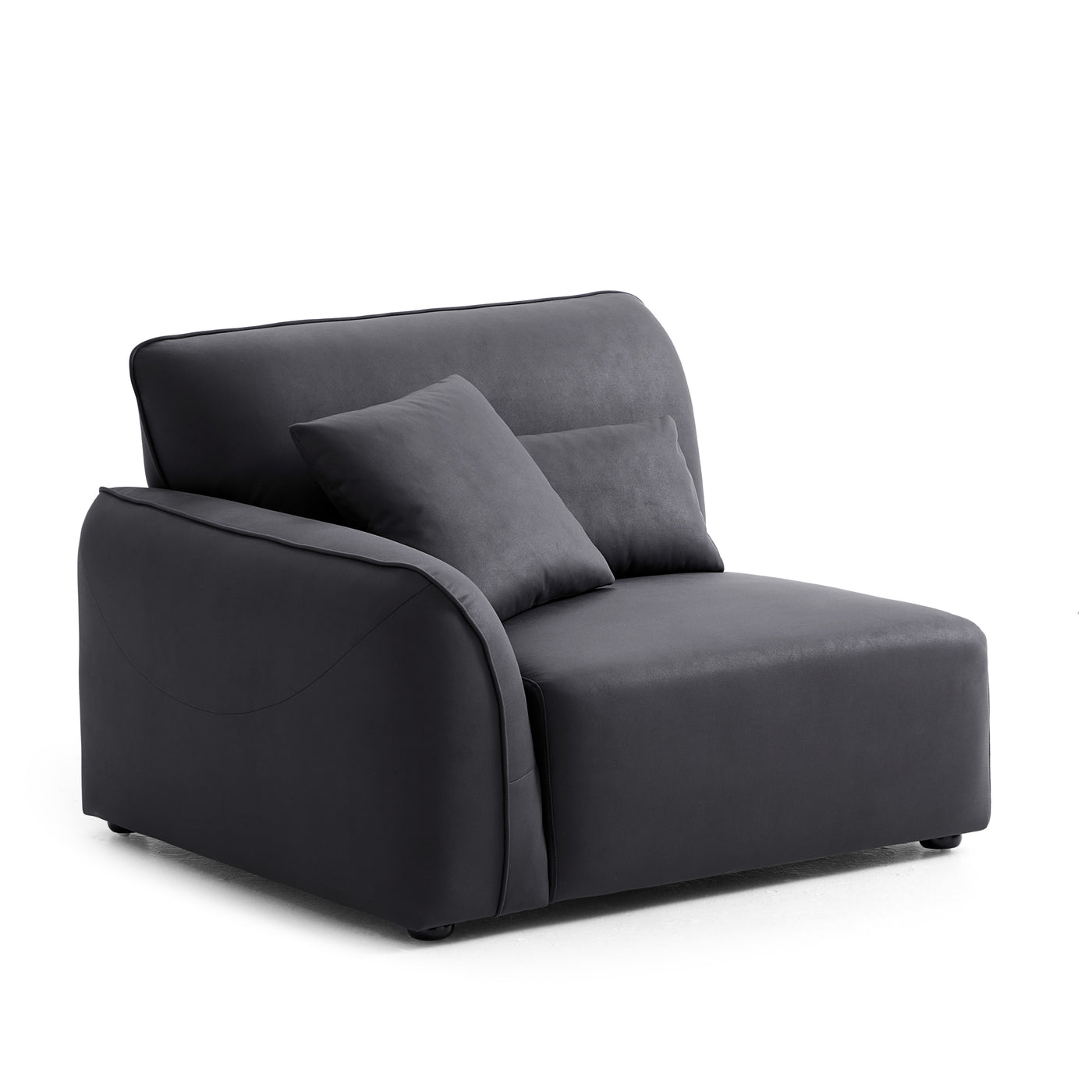 Milano Moda Minimalist Black Corner Sofa-Black