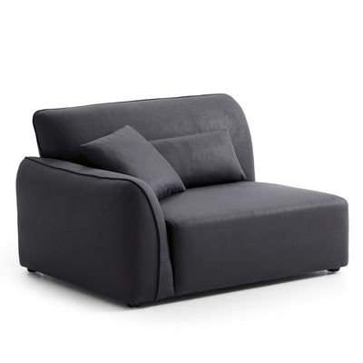 Milano Moda Minimalist Black Corner Sofa-Black